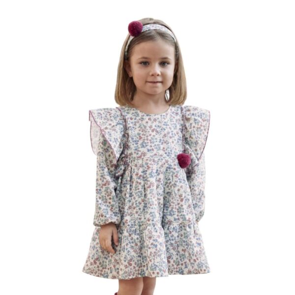 Vestido Flores Volantes para Niña