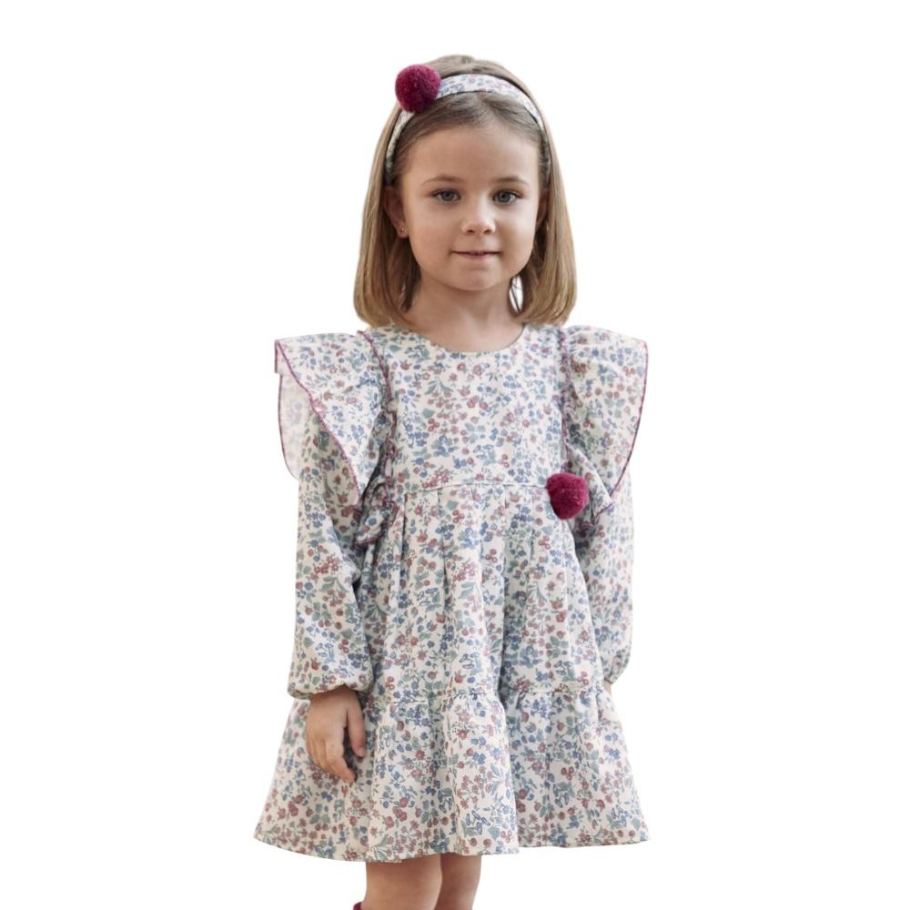Vestido Flores Volantes para Niña