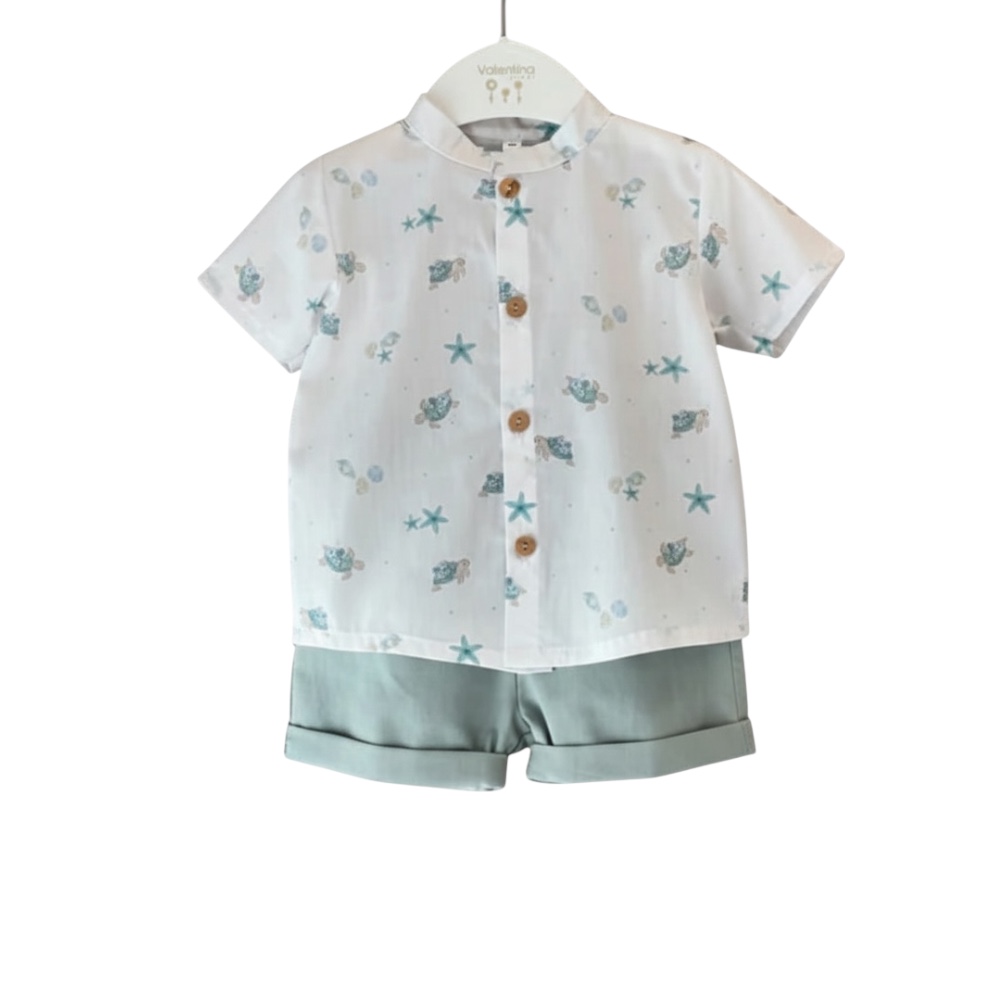 CONJUNTO VERDED AGUA PARA NIÑO VALENTINA BEBES