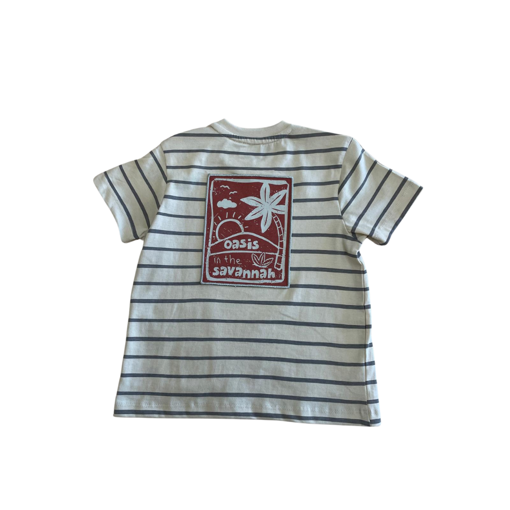 CAMISETA BEIGE RAYAS