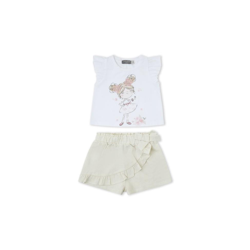 CONJ.SHORT LINO BEIGE CANADA HOUSE NIÑA